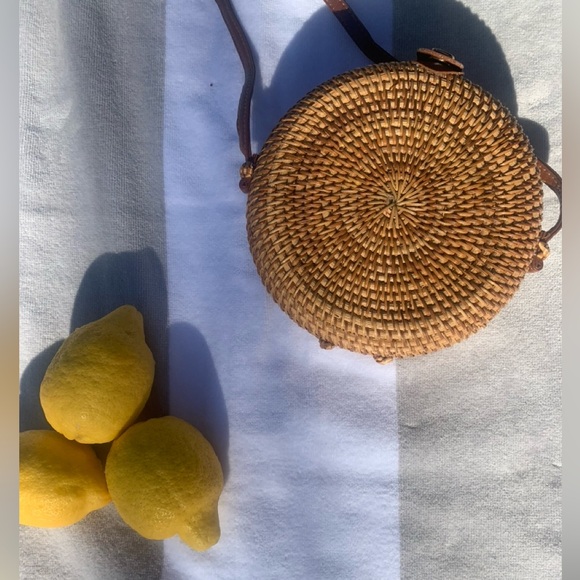 NWT Brown Rattan Crossbody Bag - Picture 7 of 10